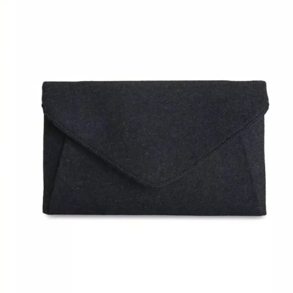 VINEYARD VINES Wool Charcoal Clutch Magnetic Closure Bag 6 x 10 inches NEW